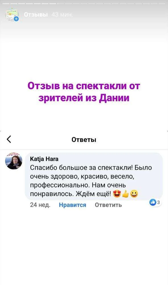 Отзыв 19 — скриншот с действующего сайта театра